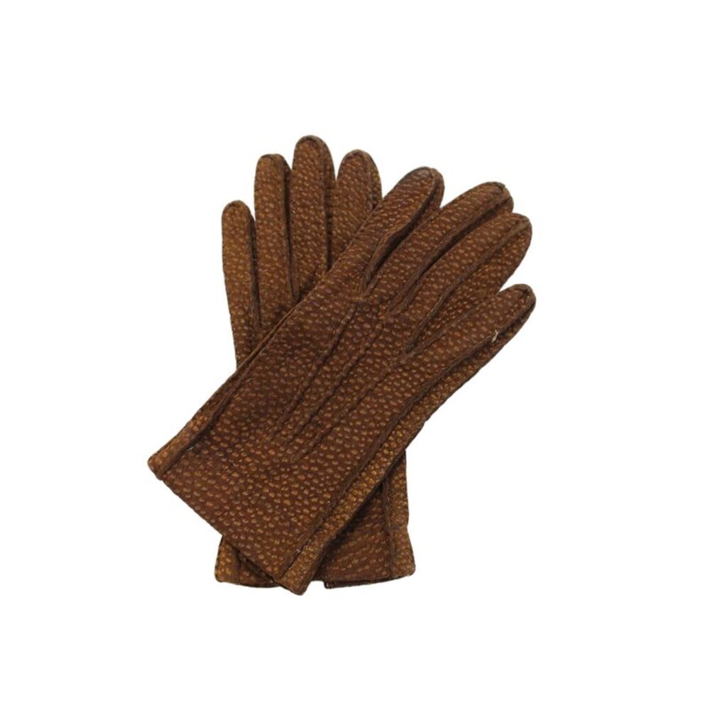 Designer Womens Suede Pull On Driving Gloves Brown Size Extra Small